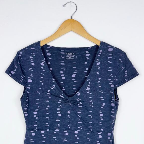 Toad & Co. Women’s Rosemarie Printed Tencel Blend Dress Small Navy Blue - Picture 4 of 14